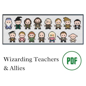 Cross Stitch PDF Pattern: HP Magical Characters - Teachers & Allies - Easy Cross Stitch Pattern for Beginners [Unofficial Parody]