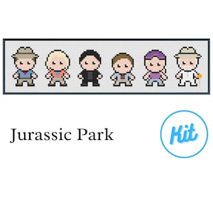 Cross Stitch Kit: Jurassic Park - Easy Cross Stitch Kit for Beginners [Unofficial Parody]