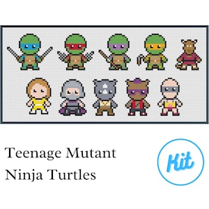 Kit de point de croix : Teenage Mutant Ninja Turtles - Kit de point de croix facile pour débutants [Parodie non officielle]