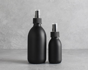 Matte Black Mist Spray Bottle - Refillable Coloured Glass Mister With Atomiser Spray Lid | For Room Spray, Pillow Spray, Fine Mists | Reuse