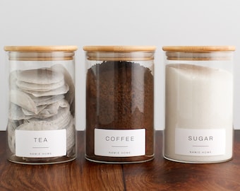 Set Da 3 Contenitori Impilabili In Vetro Borosilicato Con Coperchi In Legno - 500ml, Design Floreale Begonia, Ermetici