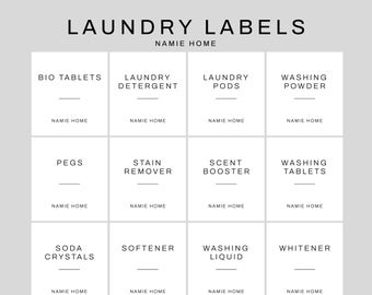 Laundry Labels - White Waterproof Stickers For Jars And Baskets | Kitchen Storage Cupboard Organisation | Home Jar Mrs Hinch Label