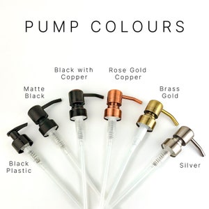 Dispenser Pump Only | Metal Pump Replacement | Matte Black, Silver, Rose Gold, Black with Copper | For Glass Bottles, Upcycling | 28mm neck
