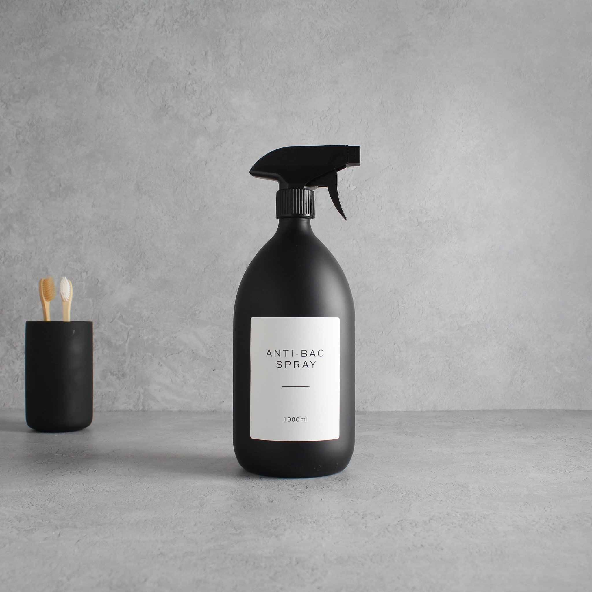Matte Black Glass Spray Bottle Refillable Coloured Trigger Spray