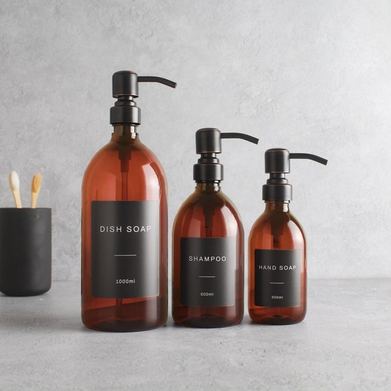 UUJOLY Schaumseifenspender – 2 Stück Nachfüllbare Pumpflaschen Aus Kunststoff Für Flüssigseife & Shampoo (650 Ml, Schwarz)