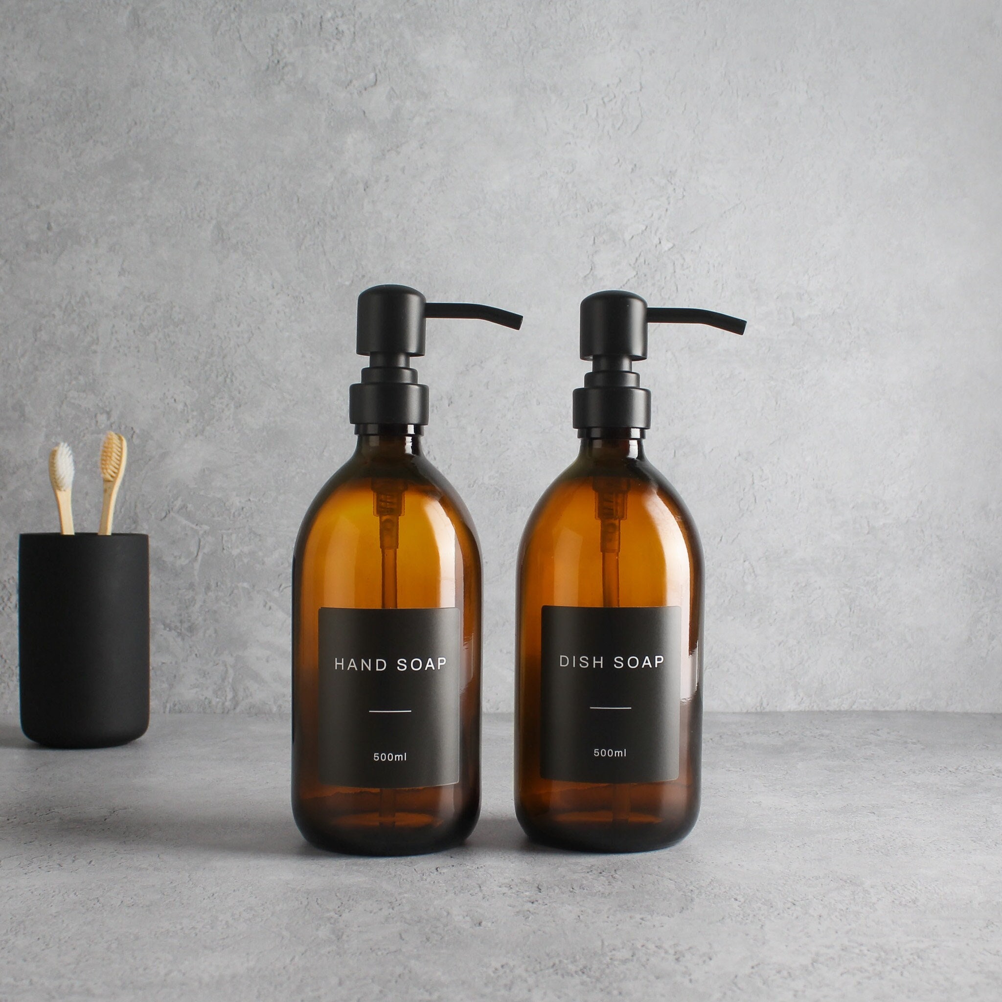 Minimalist Collection - Amber Glass Ivory Hand Wash, Dish Soap or