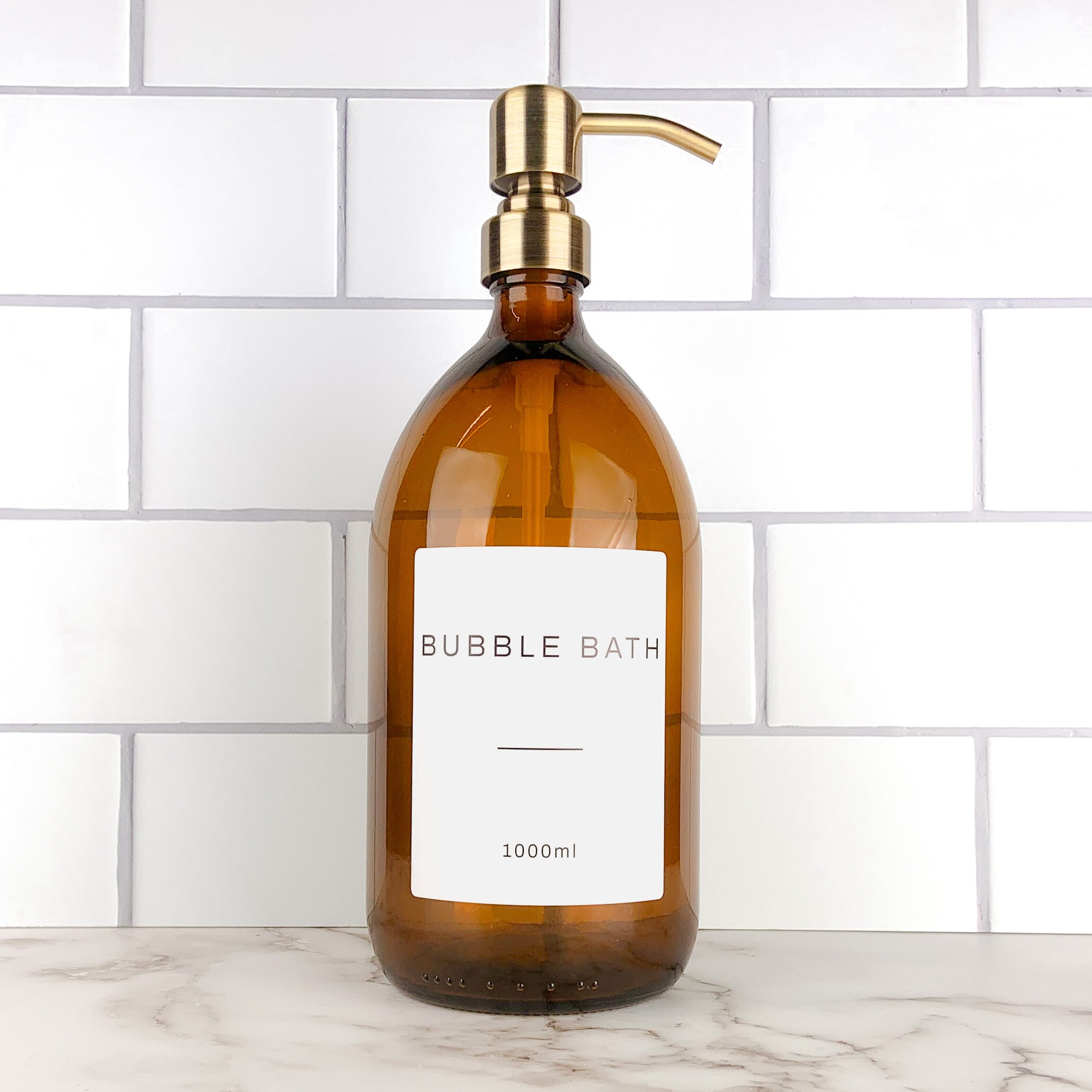 Amber Glass Bottle Labelled Refillable Bottle With Etsy UK