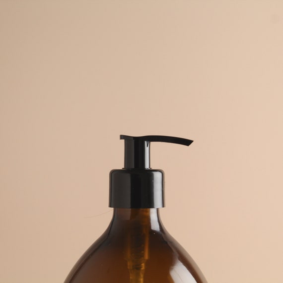 Botella de vidrio ámbar Botella recargable con dispensador de bomba negra /  Para champú, jabón de manos, crema de manos, gel de baño / Reutilización  ecológica -  México