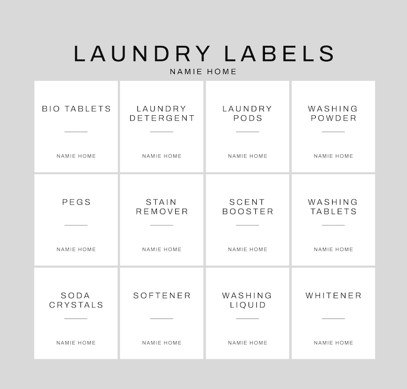 Laundry Labels White Waterproof Stickers for Jars and Baskets Kitchen