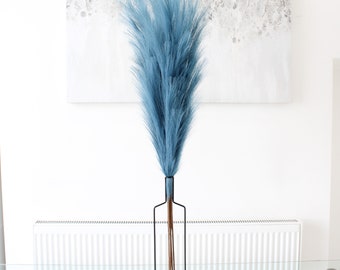Luxus 110 cm Pampasgras Mit Hoher Vase - Faux Flauschiges Dekor Mit Eisen Silhouette Vase - Großer Boho Trockenblumen Strauß | Mütter Geschenk
