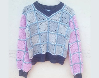 Hand crochet pattern- Checker Sweater