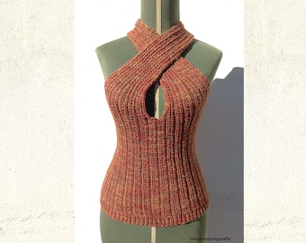 The Twist Halter- Hand Knit Pattern