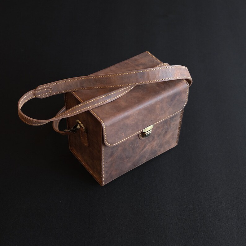 Leather Camera Bag Brown Camera Bag Retro Style Etsy