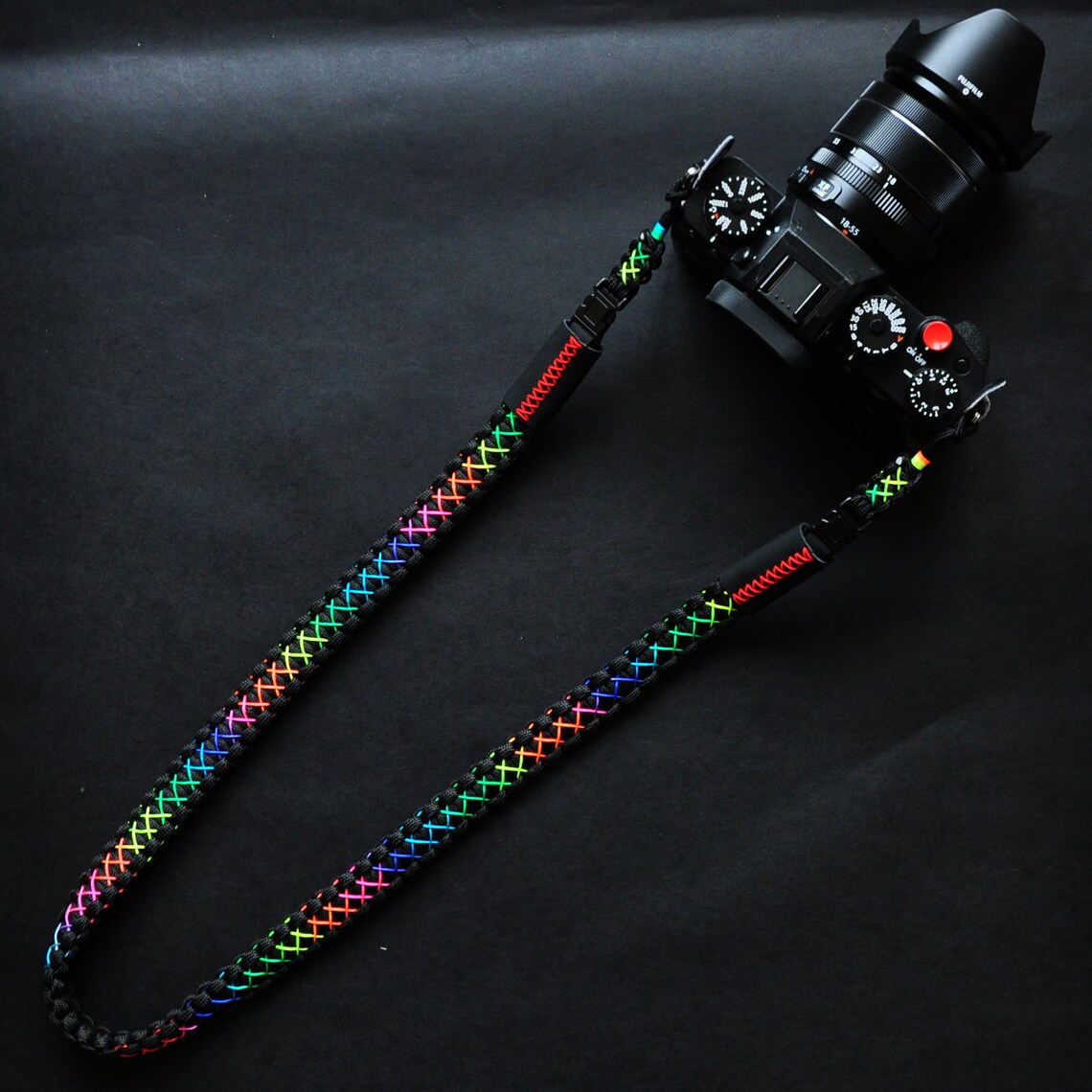 Paracord Camera Strap Quick Release Rainbow Pattern Rope - Etsy