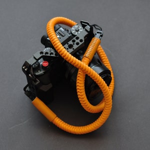 Paracord Camera Strap, Mustard Strap, Rope, Leather detail, mirrorless camera, Nikon, Sony, Fujifilm, Canon