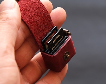 Leather SD Card Holder, Photography Gift, Leather Gift, 3D, Keychain,
