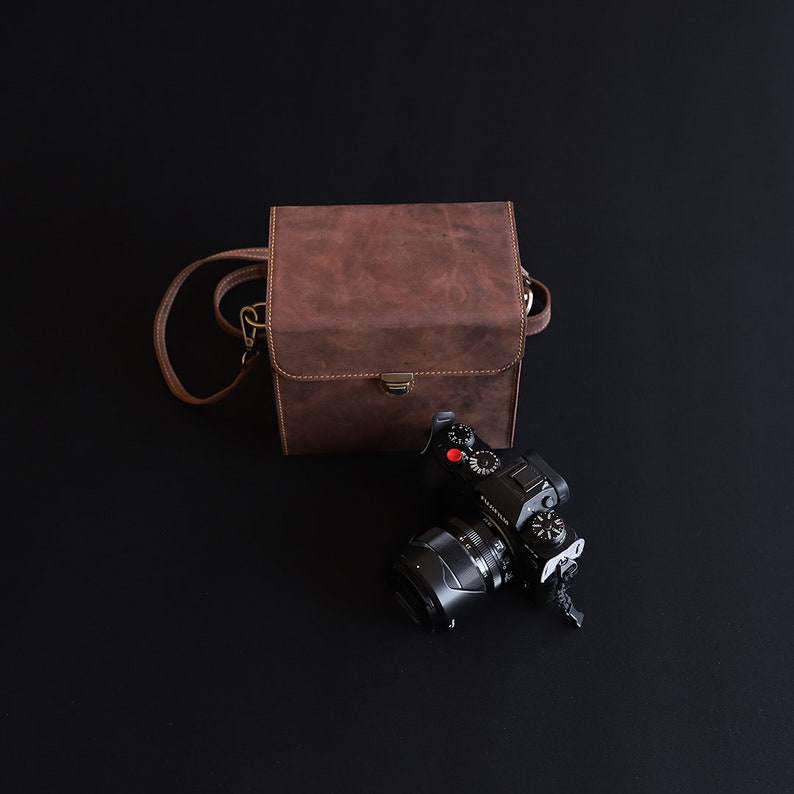 Leather Camera Bag Brown Camera Bag Retro Style Etsy