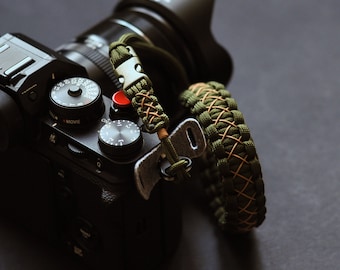 Paracord  Camera Wrist Strap, Khaki rope strap,  quick release kit, Fujifilm, Sony, Nikon, Canon, Mirrorless