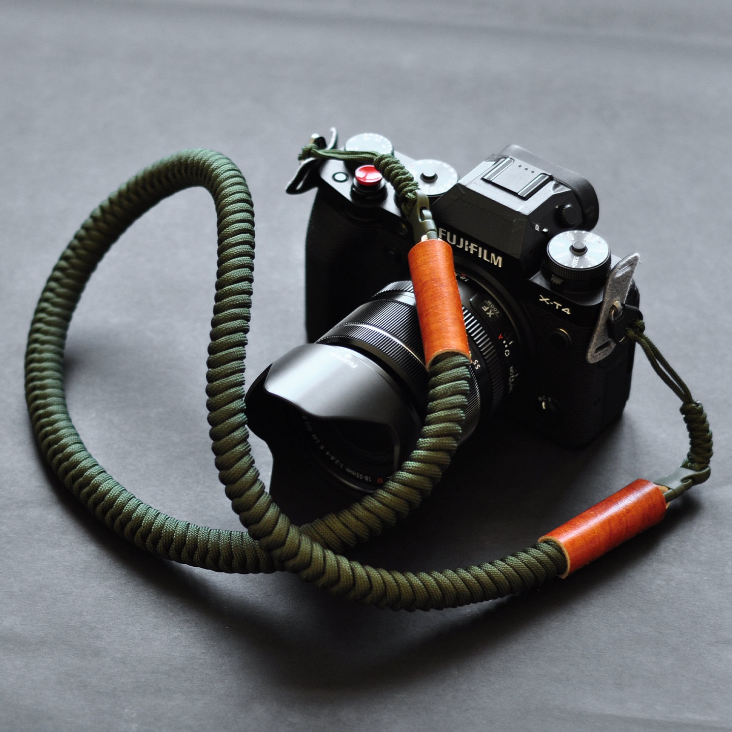 Khaki Paracord Camera Strap Snake Knot Leather Detail Quick - Etsy
