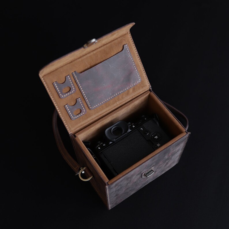 Leather Camera Bag Brown Camera Bag Retro Style Etsy