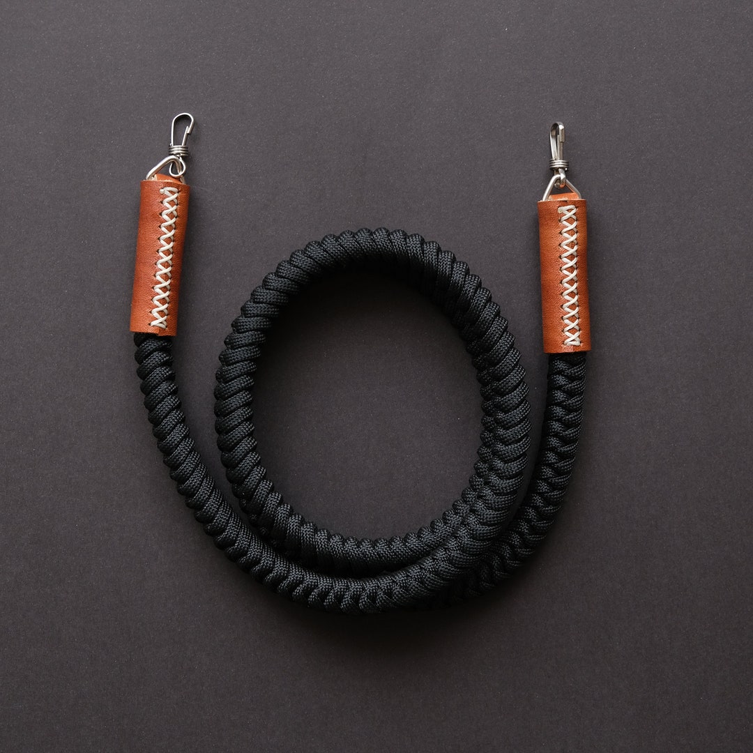 Strap Rope Paracord Camera Strap, Rope Strap, Leather Detail, Mirrorless Camera - Etsy