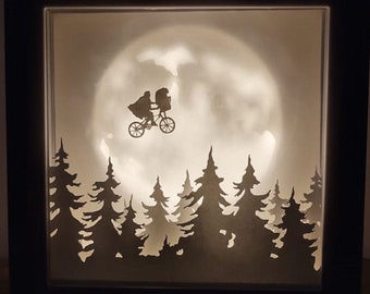 3D Papercut lightbox template svg Digital ET, 3D paper carved lamp template, paper cut lightbox template