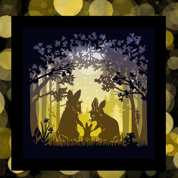 Rabbit Papercut - Etsy