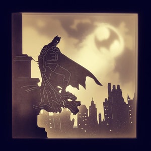 Superbohater 3D Papercut Lightbox szablon SVG cyfrowy, szablon Light Box wycinany z papieru, pliki szablonów Light Box do cięcia papieru, pole cienia