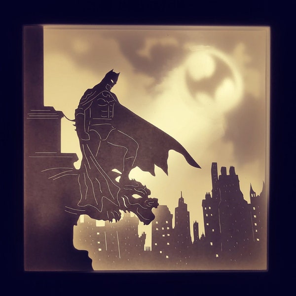 Superhero1 3D Papercut lightbox template svg Digital, paper cut light box template, Paper Cutting Light Box Template files, shadow box