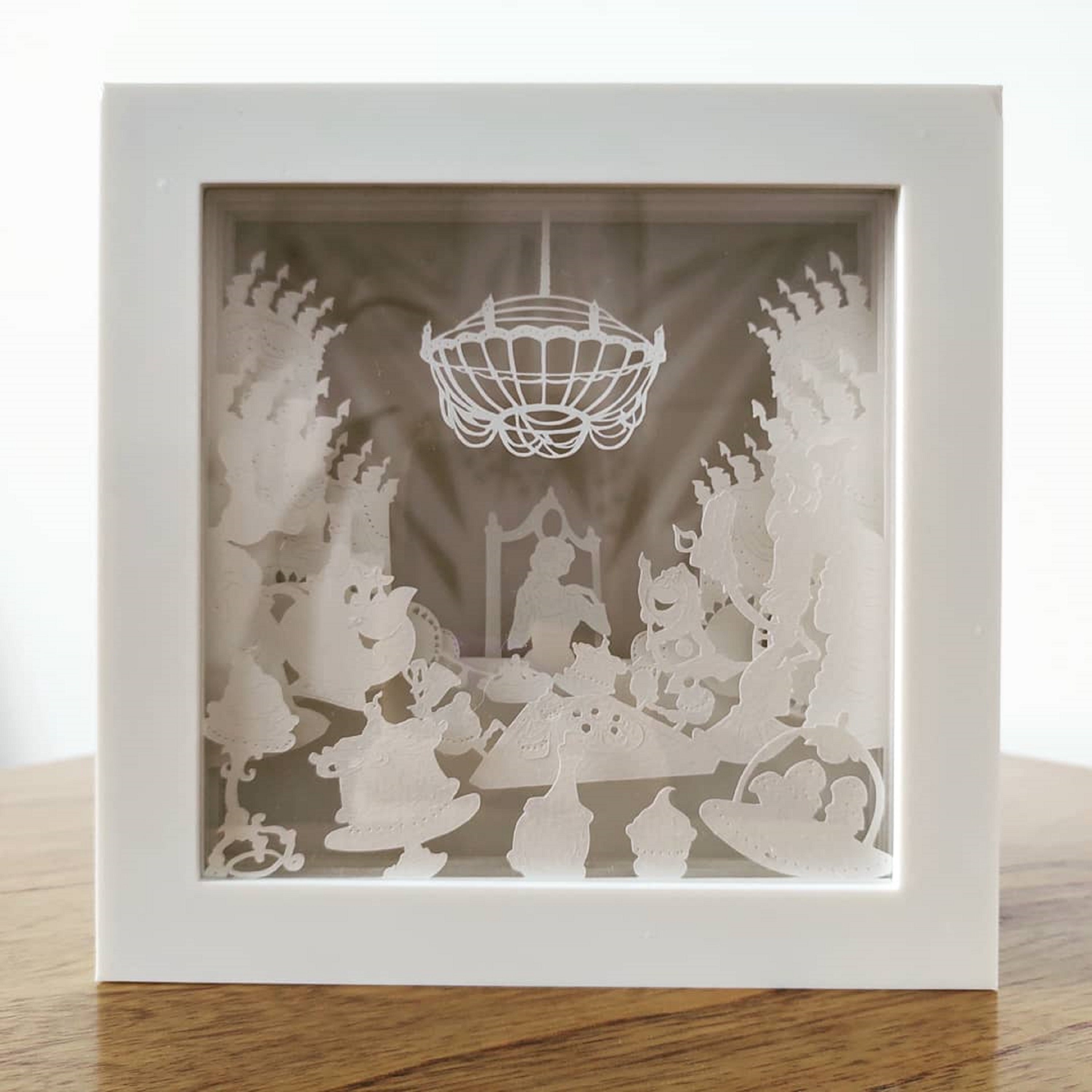 3D Papercut Lightbox Template Svg Digital Beauty and the | Etsy