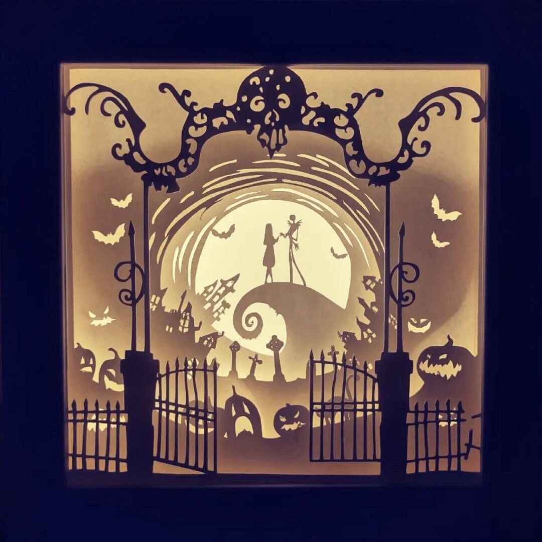 Nightmare Paper Cut Light Box Template, 3D Shadow Box SVG Files, Shadow ...