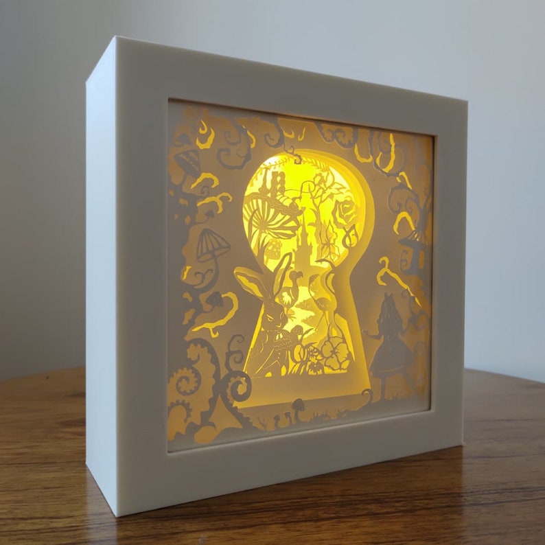3D Papercut Lightbox Template Svg Digital Alice in the - Etsy