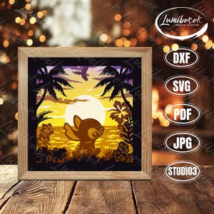 Stitch 1 - Paper Cut Light Box Template Files, Shadow Box, DIY 3D Paper Cut Light Box SVG File, Cricut Cut, Shadow Paper Cut