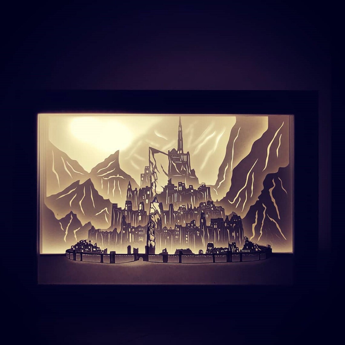 Lord of the Rings 3D Papercut lightbox plantilla svg Digital | Etsy