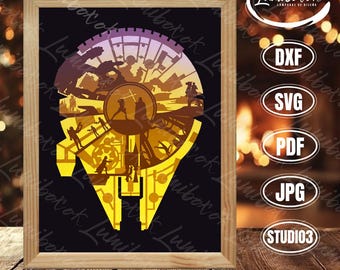 Star wars svg Papercut lightbox template svg Digital, lightbox template paper cut, templates stars wars, star wars