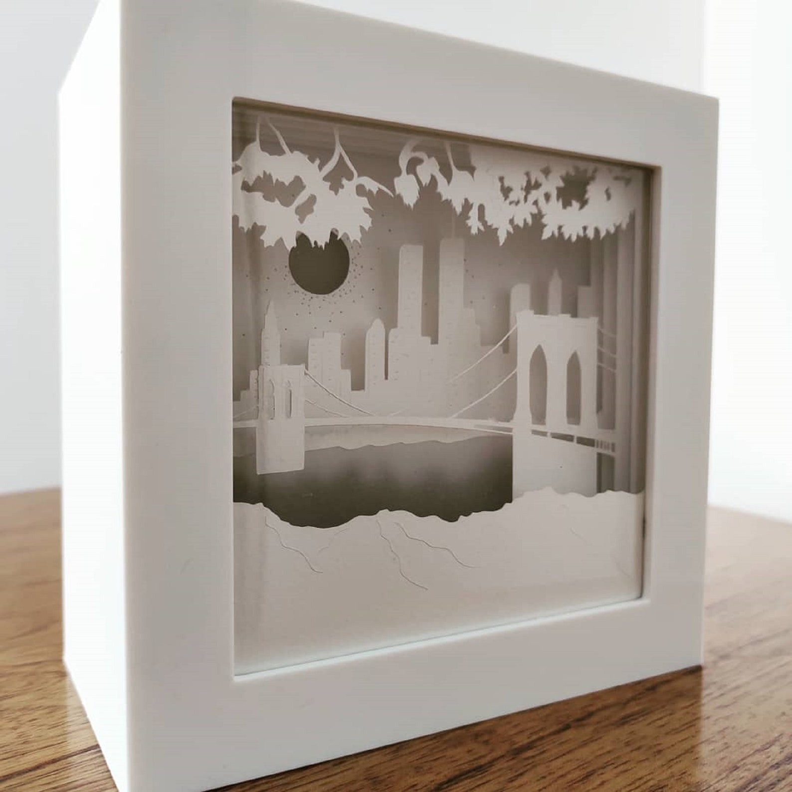 Modèle 3D papercut Lightbox Svg Digital NEW YORK Modèle de Etsy