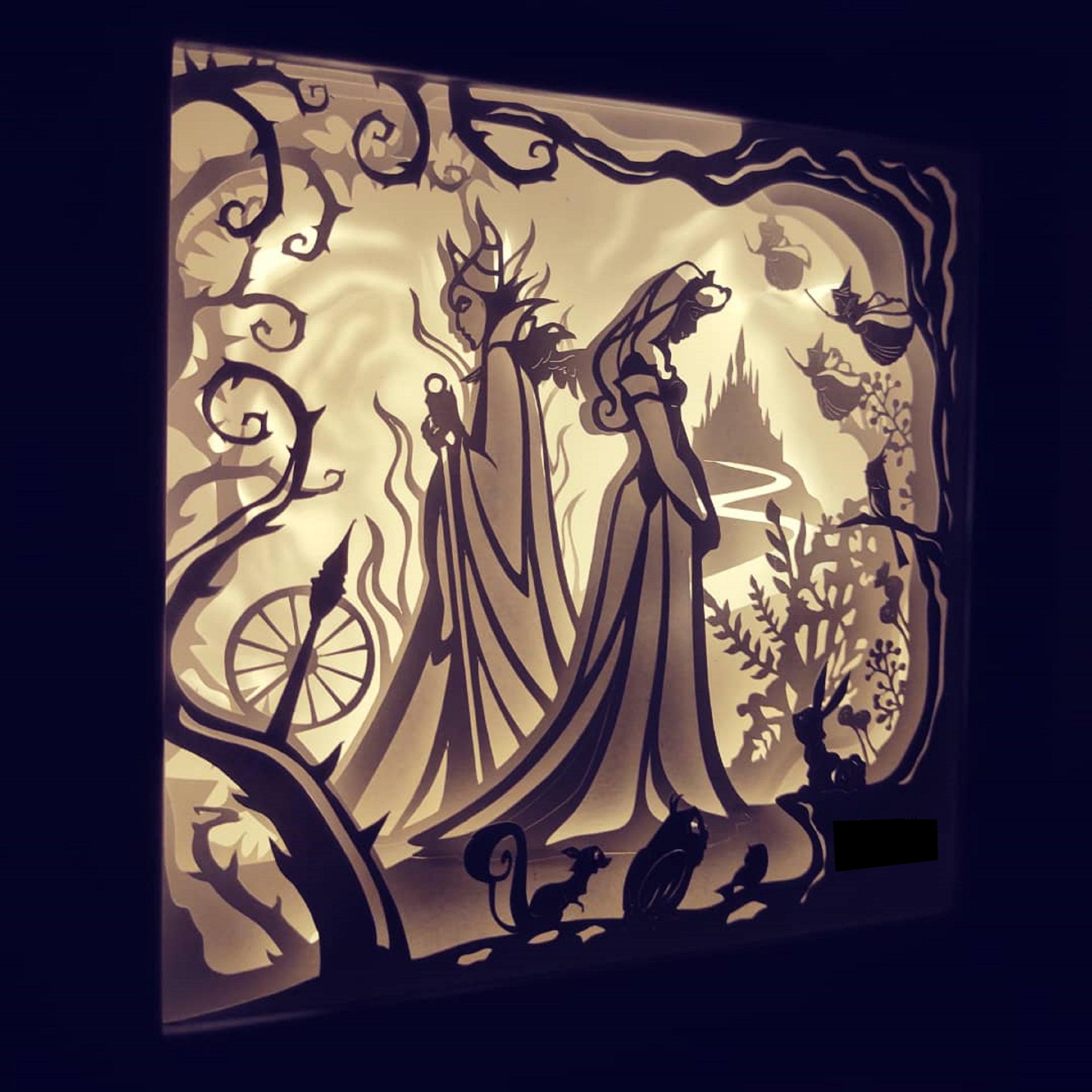 Sleeping Beauty 3D Papercut Lightbox Template Svg Digital Sleeping ...