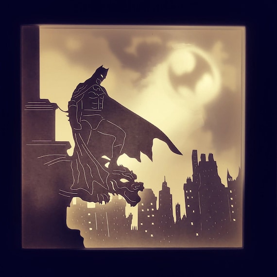 Superhero1 3D Papercut Lightbox Template Svg Digital Paper | Etsy