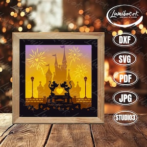 Mickey 2 Shadow Box SVG for Cricut DIY Projects, Mouse Couple Box Lantern for Decoration