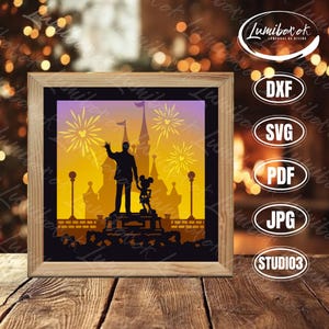 Mickey 1 Shadow Box SVG for Cricut DIY Projects, Mouse Couple Box Lantern for Decor