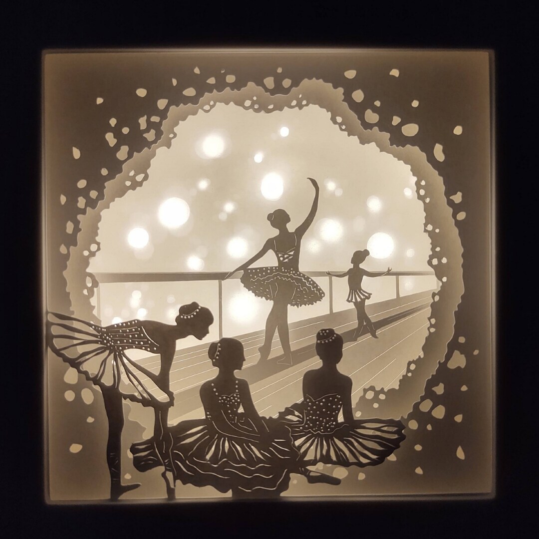 DANCERS 4 Lightbox SVG, Paper Cut Template Ai, Dancershadow Box Svg
