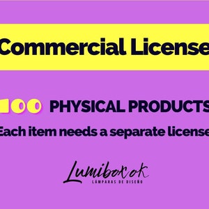 Commercial license to sell up to 100 finished/physical products of my digital designs