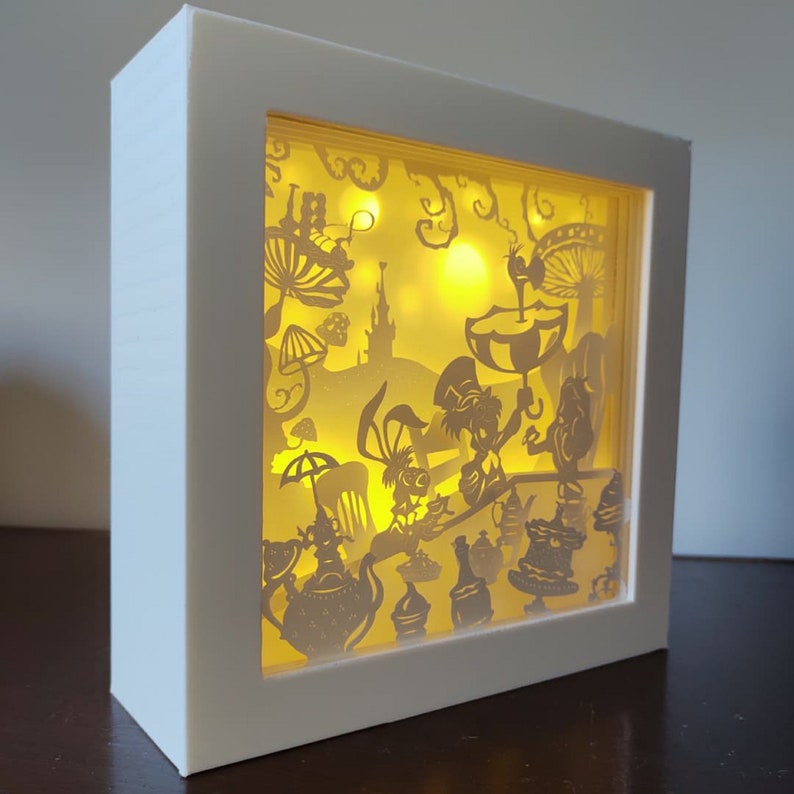 3D Papercut Lightbox Template Svg Digital Alice in the - Etsy