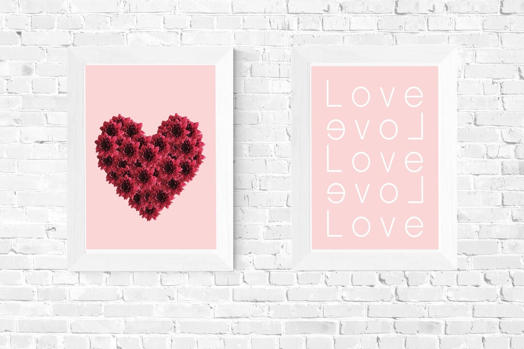 Pink Love Wall Art, Light Pink Image, Warm Image Etsy