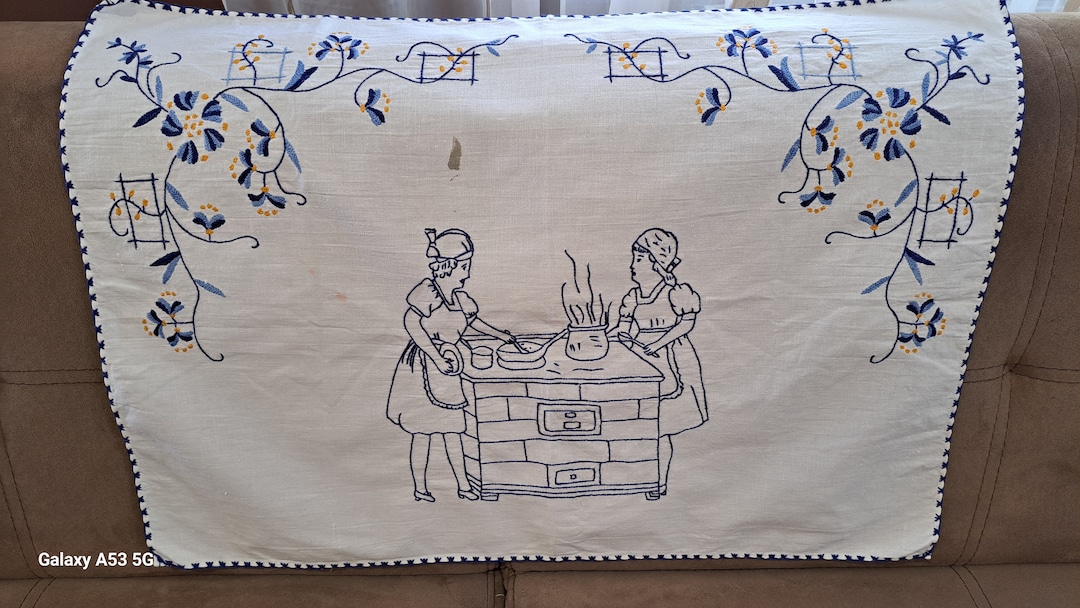 Vintage Embroidered Art Wall Decor Handmade Embroidery Wall Hanging ...