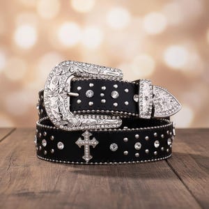 Rhinestone Cross Belt - Etsy