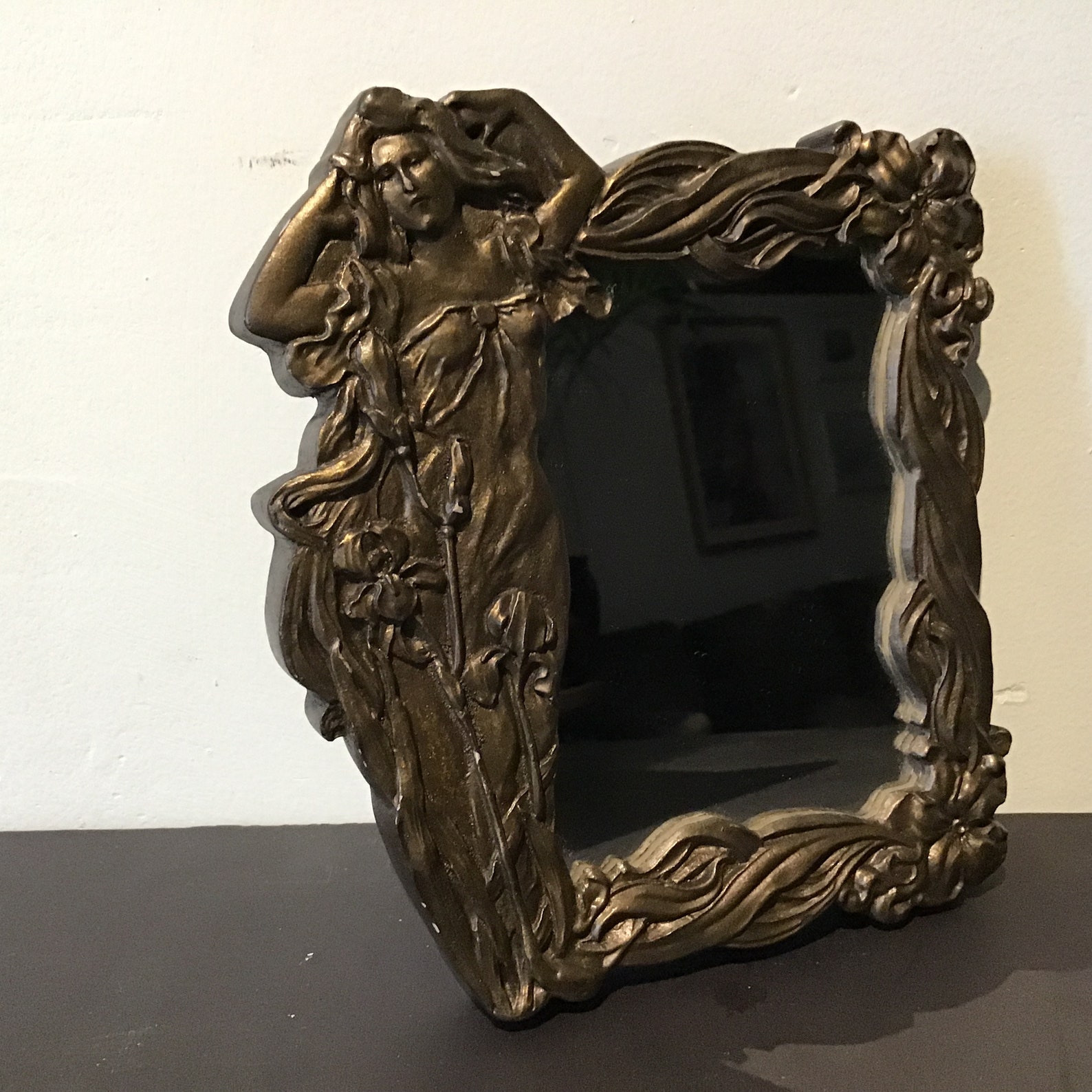 Vintage Art Nouveau Wall Hanging Mirror Gargoyle studio Etsy