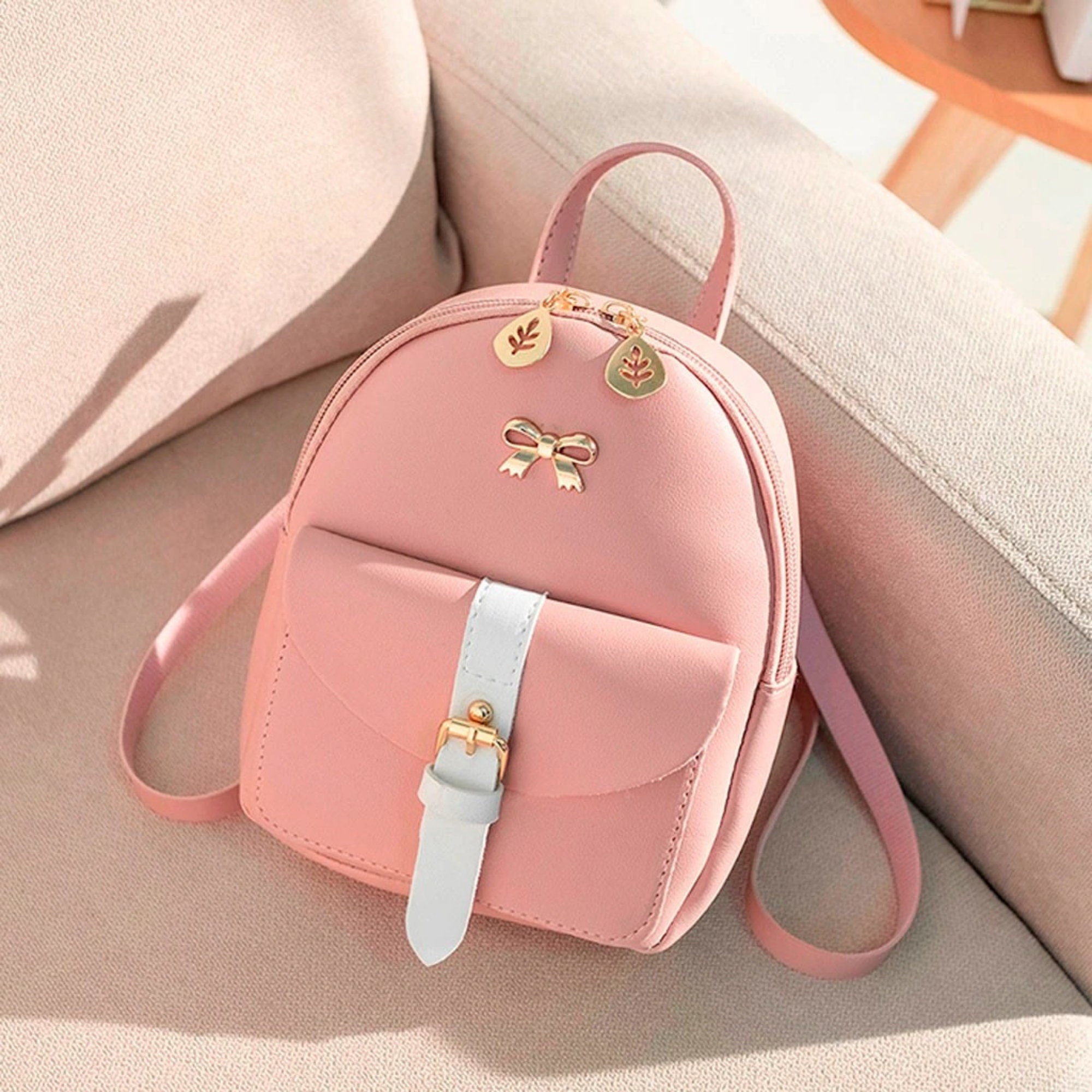 Bow-knot Leaf Mini Backpack Luxury Backpack for Women Cute 