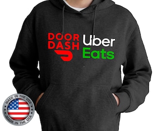 DoorDash, Uber Eats Heavy Blend Hooded Sweatshirt | USA made, superior quality!
