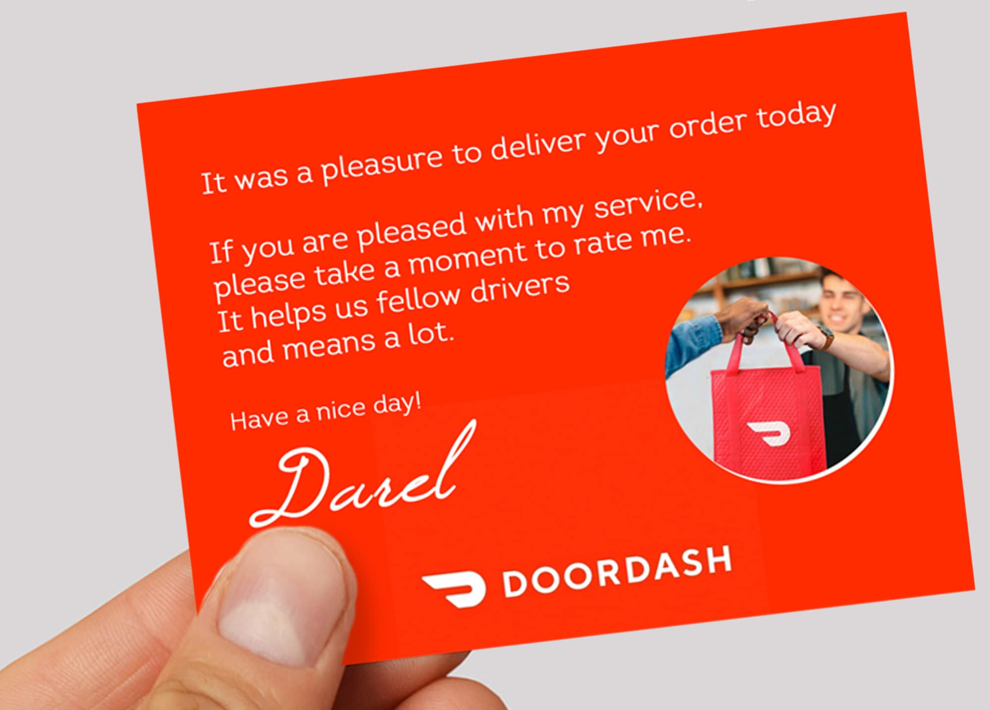 Personalized Doordash Thank You Digital Download (Instant Download) 